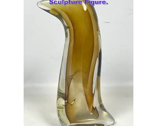 Lot 735 Cased Glass Abstract Bird Art Glass Sculpture Figure. 