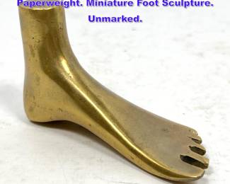 Lot 666 After CARL AUBOCK Bronze Foot Paperweight. Miniature Foot Sculpture. Unmarked. 