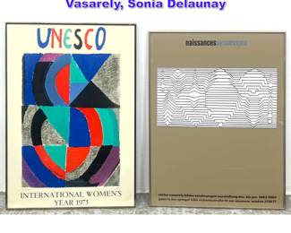 Lot 988 2pcs Artist Designed Posters. Victor Vasarely, Sonia Delaunay