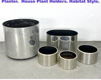 Lot 632 Mid Century Modern Aluminum Planter. House Plant Holders. Habitat Style. 