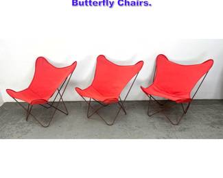 Lot 1146 Set 3 Canvas and Iron Butterfly Chairs. 