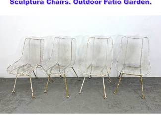 Lot 625 Set 4 Russell Woodard Mesh Sculptura Chairs. Outdoor Patio Garden.