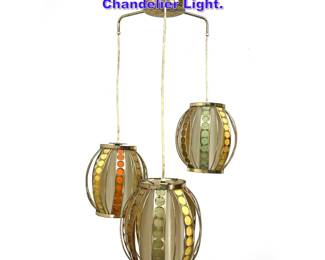 Lot 1169 50s Modern 3 Shade Ceiling Chandelier Light. 