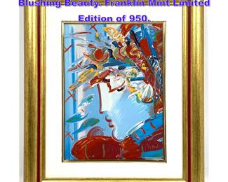 Lot 700 Peter Max Porcelain Plaque. Blushing Beauty. Franklin Mint Limited Edition of 950. 