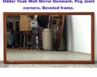 Lot 1059 Danish Modern Aksel Kjersgaard Odder Teak Wall Mirror Denmark. Peg Joint corners. Beveled frame.