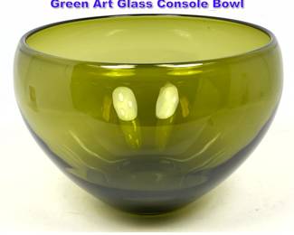 Lot 781 Large Danish Modern Holmegaard Green Art Glass Console Bowl