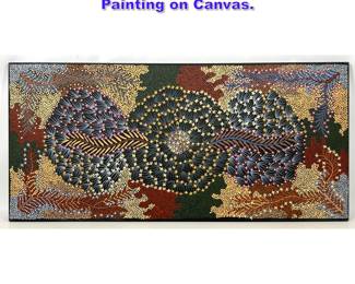 Lot 885 Eunice Bush Myths Aboriginal Art Painting on Canvas. 