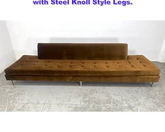 Lot 965 Harvey Probber Style Sofa Couch with Steel Knoll Style Legs. 