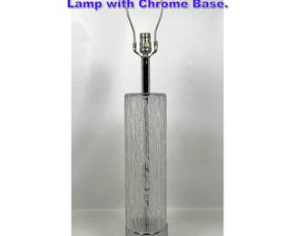 Lot 1073 Laurel Style Bark Form Glass Table Lamp with Chrome Base. 
