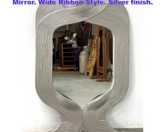 Lot 1023 Large Pencil Reed Style Wall Mirror. Wide Ribbon Style. Silver finish. 