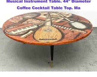 Lot 966 PIERO FORNASETTI Milano Italian Musical Instrument Table. 44 Diameter Coffee Cocktail Table Top. Ma