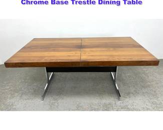 Lot 1149 Baughman Style Mid Century Chrome Base Trestle Dining Table