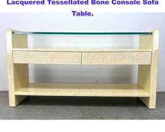 Lot 686 ENRIQUE GARCEL attributed Lacquered Tessellated Bone Console Sofa Table. 