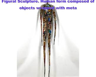 Lot 813 ADIX 07 Found Object Mixed Media Figural Sculpture. Human form composed of objects wrapped with meta