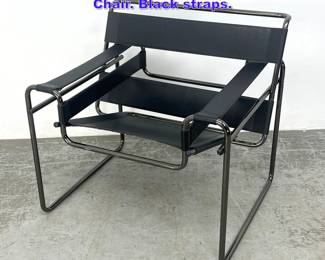 Lot 911 After Marcel Breuer Wassily Lounge Chair. Black straps. 