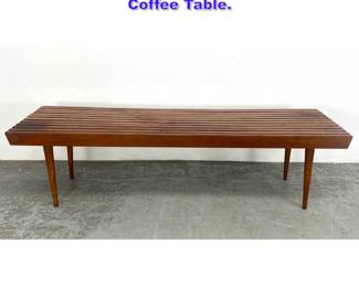 Lot 1127 Mid Century Modern Slat Bench Coffee Table. 