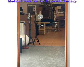 Lot 1042 Pedersen and Hansen Danish Modern Teak Mirror. Exposed Joinery