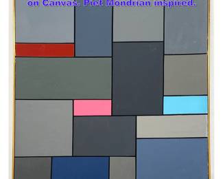 Lot 949 De Stijl Style Study in Grey Painting on Canvas. Piet Mondrian inspired. 