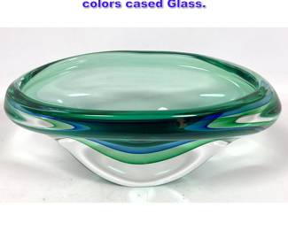 Lot 683 Murano Sommerso glass bowl. Cool colors cased Glass. 