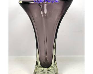 Lot 798 Heavy Art Glass Vase Clear and Light Purple. 