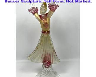 Lot 688 Italian Murano Art Glass Figural Dancer Sculpture. Tall Form. Not Marked. 