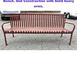 Lot 636 Vintage Painted Outdoor Garden Bench. Slat Construction with Solid heavy arms. 