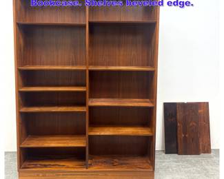 Lot 1060 Danish Modern Rosewood Bookcase. Shelves beveled edge.