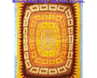 Lot 649 3 9 X 5 9 Modernist Orange, Yellow, Brown Shag Rug. Abstract design.