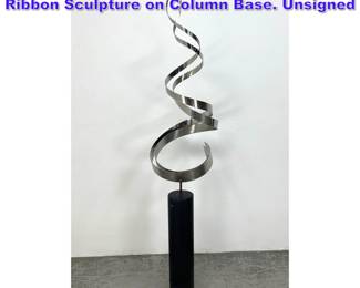 Lot 996 Tall Mid Century Modern C Jere Ribbon Sculpture on Column Base. Unsigned 