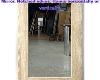 Lot 958 Designer Travertine Framed Wall Mirror. Notched edges. Hangs horizontally or vertically. 