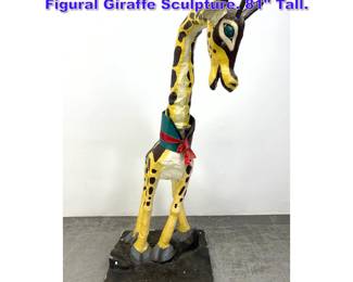 Lot 1147 Extra Large Paper Mache Painted Figural Giraffe Sculpture. 81 Tall. 