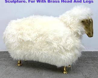 Lot 928 FrancoisXavier Lalanne Style Sheep Sculpture. Fur With Brass Head And Legs