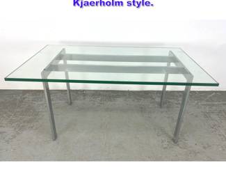 Lot 1104 Steel and Glass Coffee Table. Kjaerholm style. 