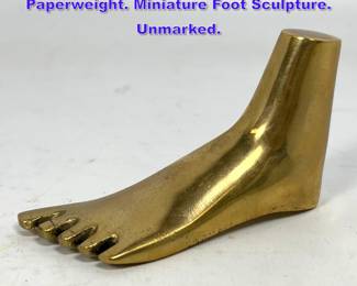Lot 805 CARL AUBOCK Bronze Foot Paperweight. Miniature Foot Sculpture. Unmarked. 