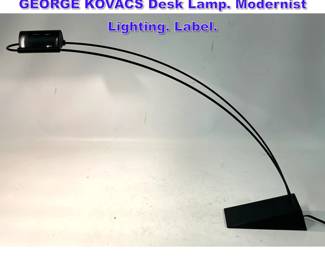 Lot 696 1990 ROBERT SONNEMAN for GEORGE KOVACS Desk Lamp. Modernist Lighting. Label. 