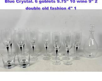 Lot 1197 19pcs Orrefors Sweden Intermezzo Blue Crystal. 6 goblets 9.75 10 wine 9 2 double old fashion 4 1 