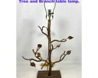 Lot 1071 Contemporary Modern Gilt Iron Tree and Branch table lamp. 