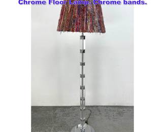 Lot 1006 Mid Century Modern Acrylic and Chrome Floor Lamp. Chrome bands. 