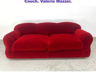 Lot 1137 Edra Red Velvet Topolone Sofa Couch. Valerio Mazzei.
