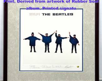 Lot 973 Beatles HELP Ltd Edit Lithograph Print. Derived from artwork of Rubber Soul album. Printed signatu