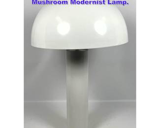 Lot 687 Tall White Enameled Metal Mushroom Modernist Lamp. 