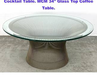 Lot 640 WARREN PLATNER Metal Rod Frame Cocktail Table. MCM 34 Glass Top Coffee Table.