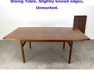 Lot 654 Jens Risom Mid Century Modern Dining Table. Slightly bowed edges. Unmarked. 