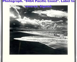 Lot 764 BOB WERLING Coastal Landscape Photograph. 464 Pacific Coast. Label to reverse. Signed. 