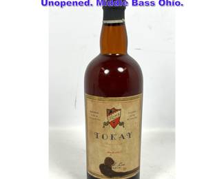 Lot 761 GeoF LonzTOKAY Wine Bottle Unopened. Middle Bass Ohio. 