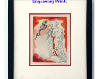 Lot 740 Salvador Dali Divine Comedy Inferno Engraving Print. 