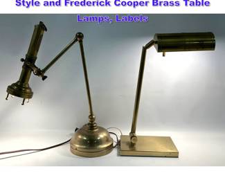 Lot 1076 2pcs Decorator Chapman Nautical Style and Frederick Cooper Brass Table Lamps, Labels
