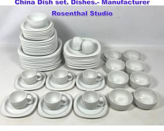 Lot 1203 61pc Rosenthal Studio Porcelain China Dish set. Dishes. Manufacturer Rosenthal Studio