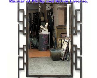Lot 931 Bronze Decorator Wall Mirror in the Manner of Phillip and Kelvin Laverne. 