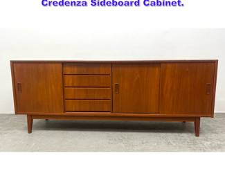 Lot 1078 Danish Modern Teak Sliding Door Credenza Sideboard Cabinet. 